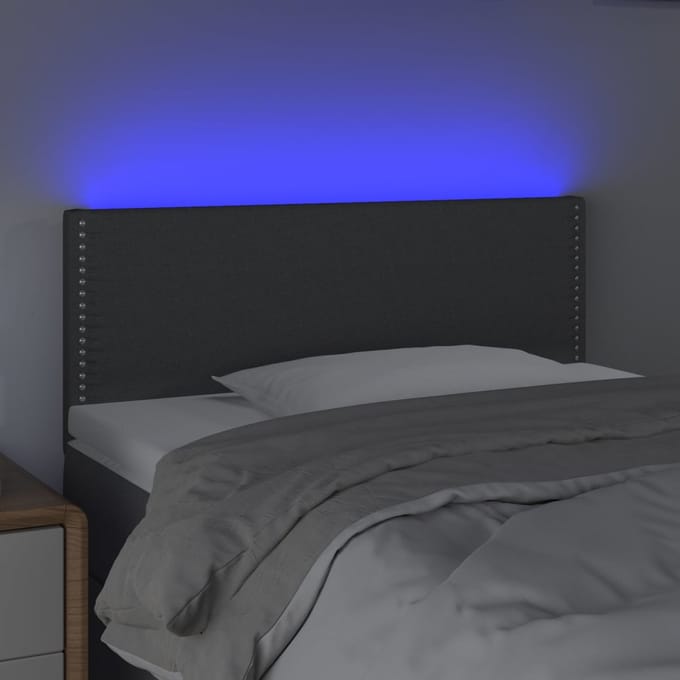 vidaXL - Hoofdbord - LED - 80x5x78/88 - cm - stof - donkergrijs