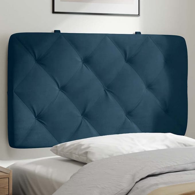 vidaXL - Hoofdbordkussen - 90 - cm - fluweel - blauw