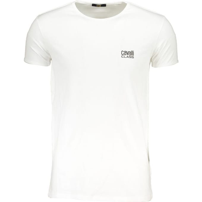 Cavalli Class Bianco Katoenen Heren T-Shirt