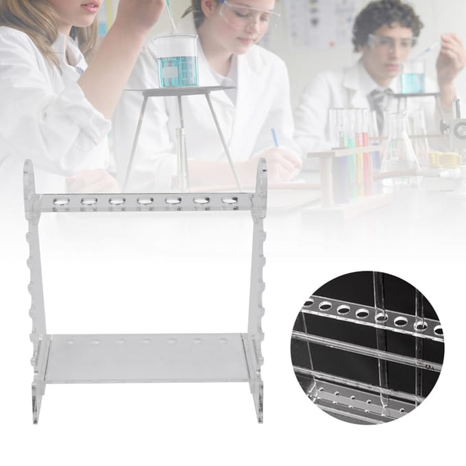 Organisch Glas Trapezium Pipet Ondersteunende Houder 1,5cm Gatdiameter Pipetrek white