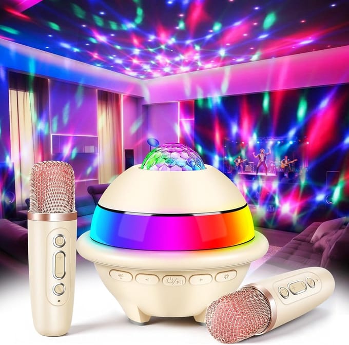Draagbare Karaoke Machine met 2 Microfoons - Muziek en Feestcadeau