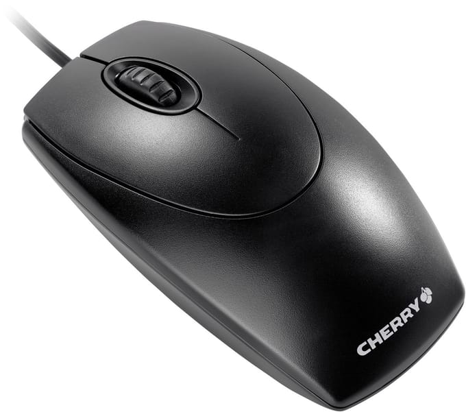 CHERRY Wheelmouse Muis USB Optisch Zwart 3 Toetsen 1000 dpi PS2-aansluiting, USB-aansluiting, Geïntegreerd scrollwiel