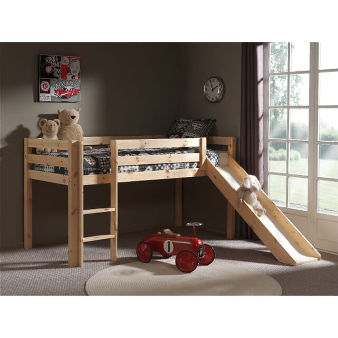LUCEVI - Pino Halfhoogslaper met Glijbaan 90x200cm - Beige - H115CM