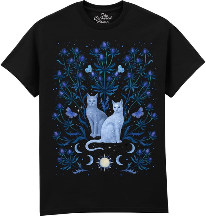 Katten Blue Thistle Cats The Coloured House T-shirt S