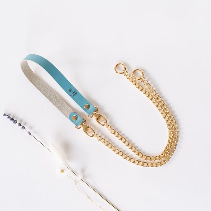 The Leather Rebel - Telefoonkoord - aqua goud