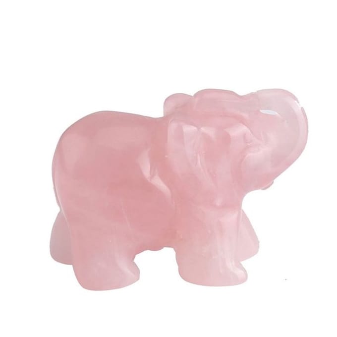 Bixorp Gems Rozenkwarts Olifant Beeldje - Edelsteen Dier