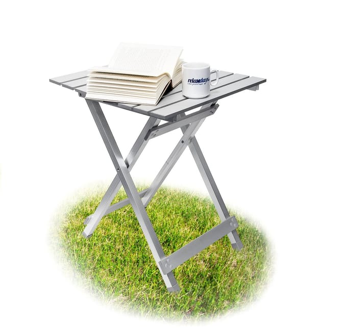 klaptafel - aluminium - weervast - 59,5 x 50 x 47,5 cm - buiten - zilver