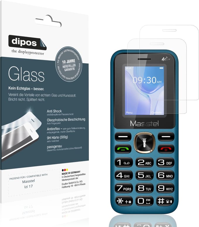 dipos – 2x Matte Pantserfolie geschikt voor Masstel Izi 17 | 9H Screenprotector