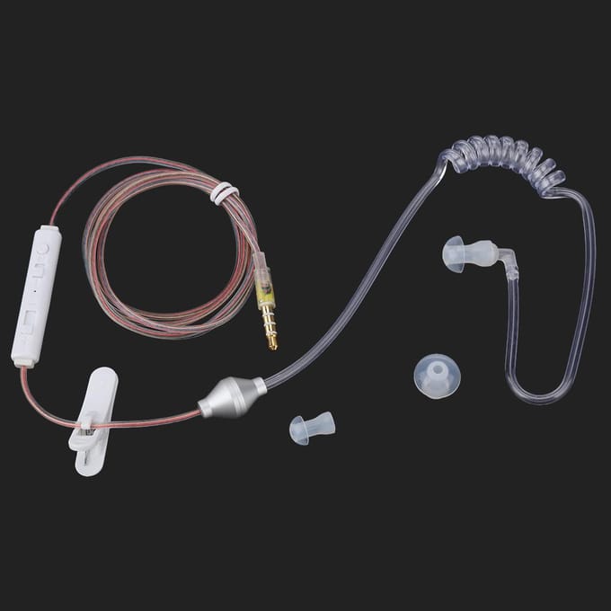 In-ear Headsets Luchtslang Beveiligingsoortje met Microfoon voor IOS voor Android transparent