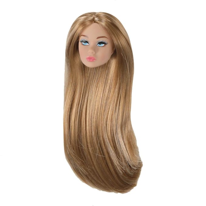 Met Make-up Supermodel Pop Hoofd Krullend Haar Whitenormalchocolate 16 Pop Hoofd Aankleden Europees 30cm Poppen Hoofd DIY Speelgoed
