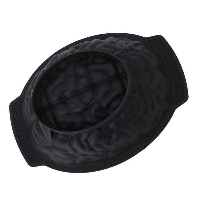 Hersenvormige Cakevorm Grappige Hersenvorm Siliconen Chocolade Pudding Bakvorm voor Halloween Zwart black