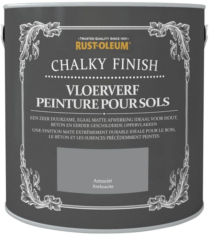 Rust-Oleum Chalky Finish Vloerverf Antraciet 2,5 liter
