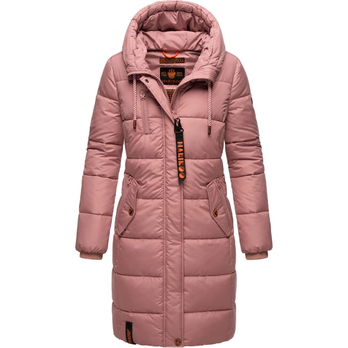 Marikoo dames winterjas – Lange gewatteerde jas met capuchon & zakken