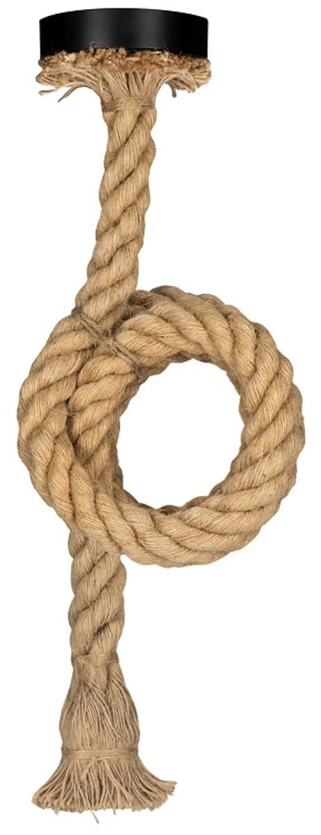 Bailey Pendel Rope incl. Touw Kabel en Plafondkap Zwart | E27 | Max 1X60W exclusief