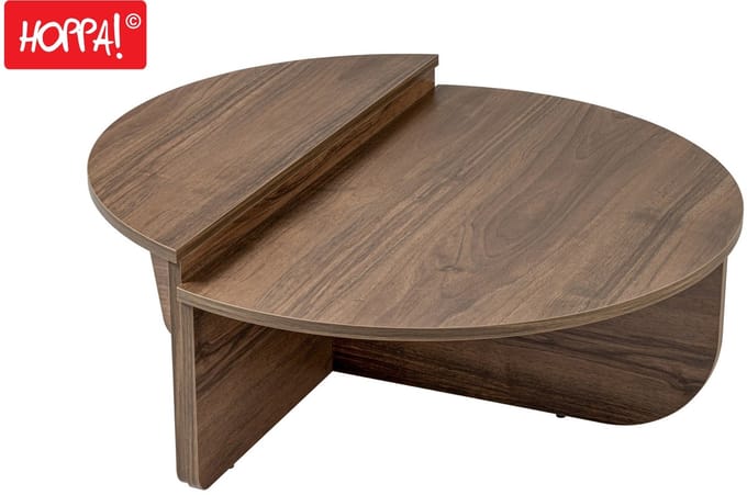 Hoppa! Salontafel - Okkernoot - 80 x 80 x 32/37 cm (B x D x H)
