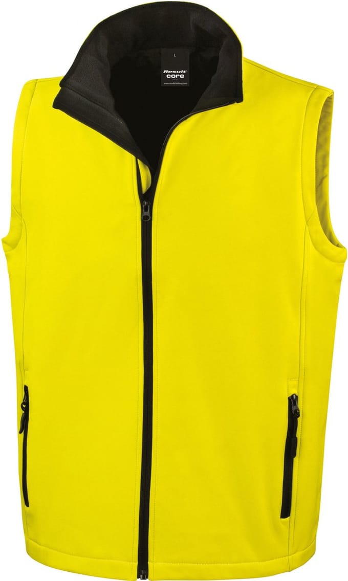 Result Printable Soft Shell Bodywarmer RT232 - Yellow/Black - 4XL
