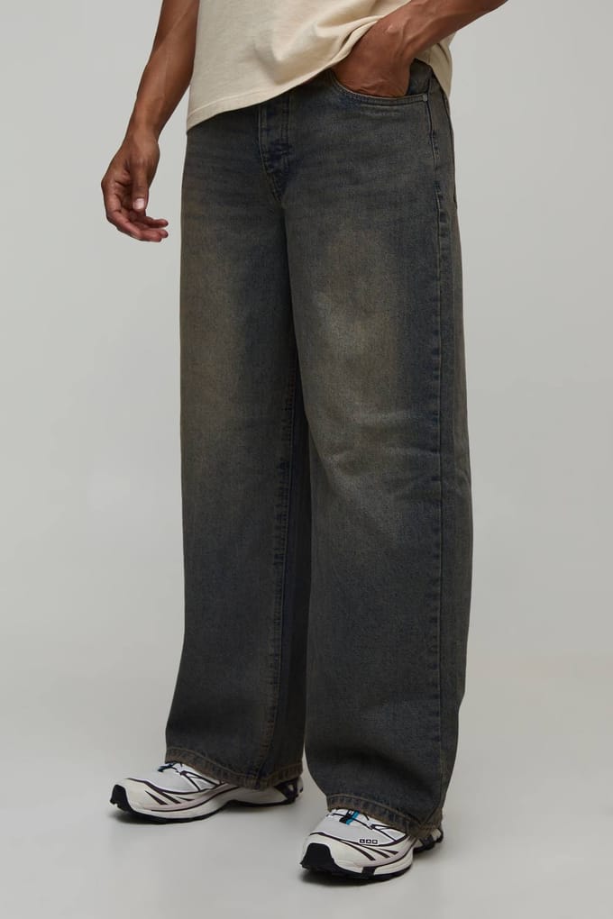 Baggy Getinte Jeans | Light Brown | Size 32