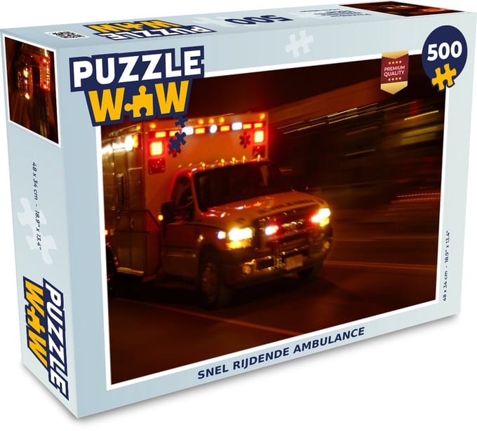Puzzel Snel rijdende ambulance - Legpuzzel - Puzzel 500 stukjes