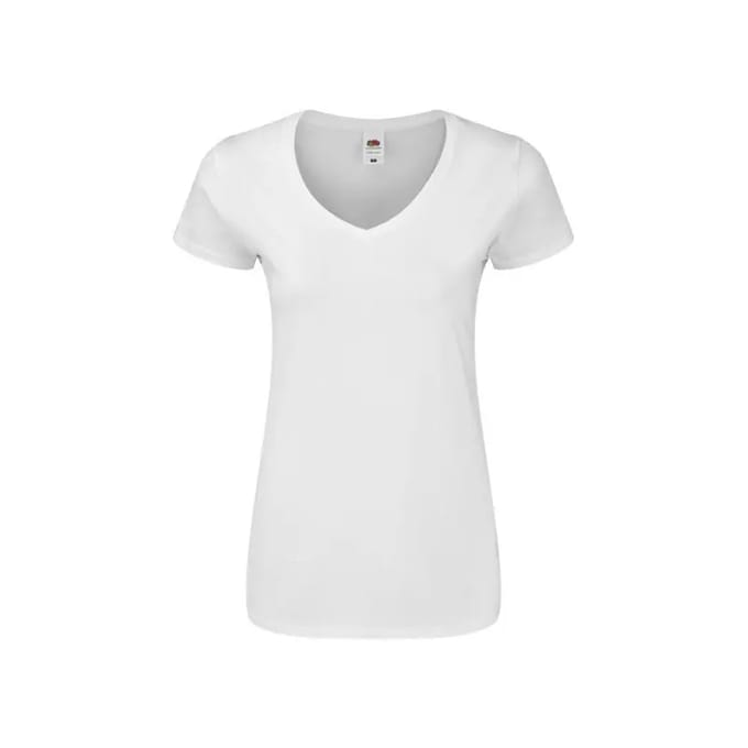 Dames-T-shirt met V-hals Fruit of the Loom Iconic 150