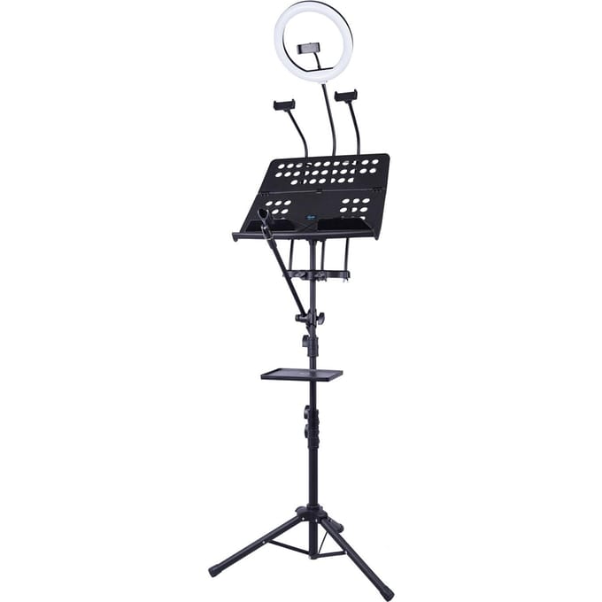 GUITTO GMS-01 Draagbare muziekstandaard Afneembare multifunctionele live streaming microfoonstandaard voor zwart