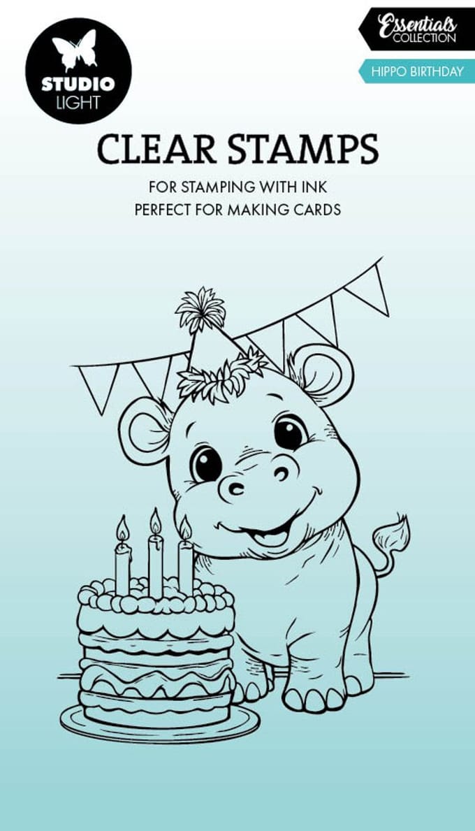 Clear stamps Hippo birthday - Essentials nr. 950