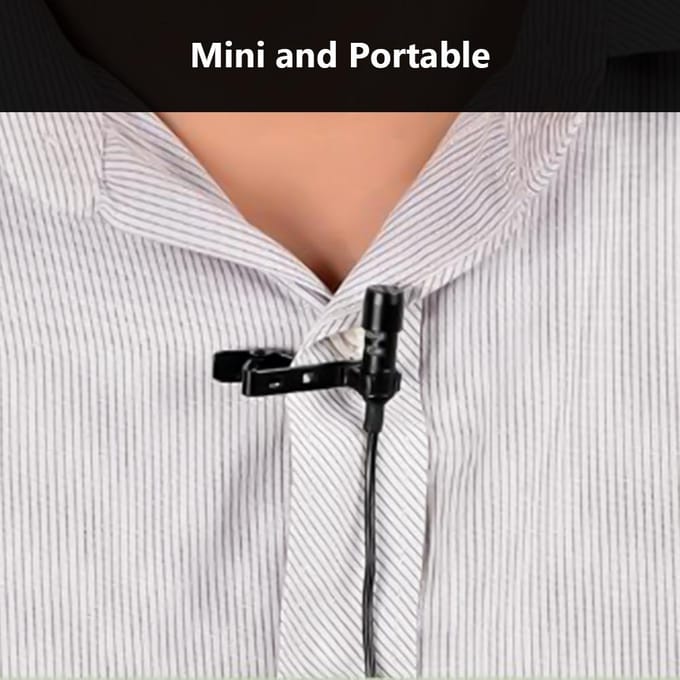 Mini Clip-on Microfoon Clipper Microfoon Condensatormicrofoon voor Opname Karaoke Nieuwsinterviews zwart