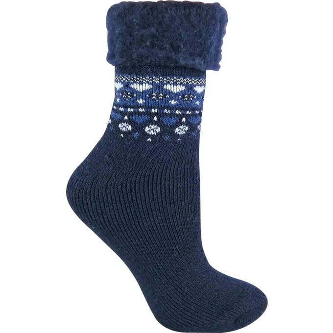 Thermische bedsokken voor dames Een maat - Indigo