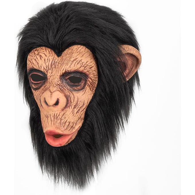 Gorilla latexmasker One size fits all adults zwart