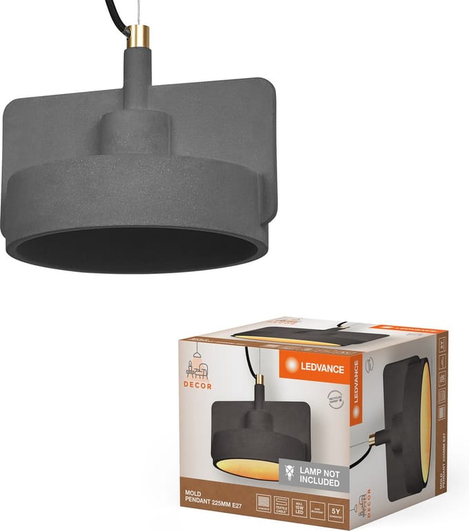 LEDVANCE Decor Mold hanglamp 225MM 1XE27 donkergrijs