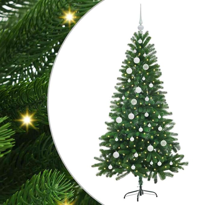 vidaXL - Kerstboom - met - 150 - LED - met - standaard - Groen - 150 - cm - PE