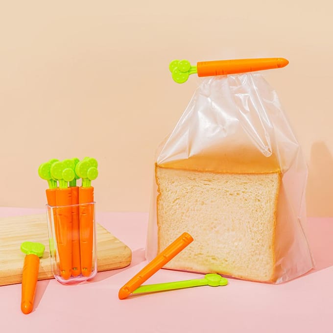 5 stuks plastic sluitclips, voedselclips, chipclips voor snackzakjes, voor keukenopslag orange