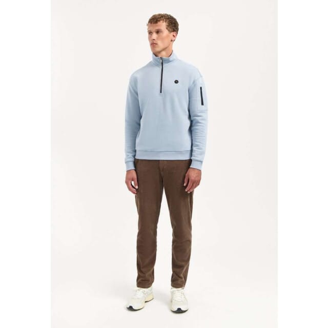 No Excess Sweater Half Zip Brushed Dusty Blue Größe: M | Pullover Outlet | Herren | Blau