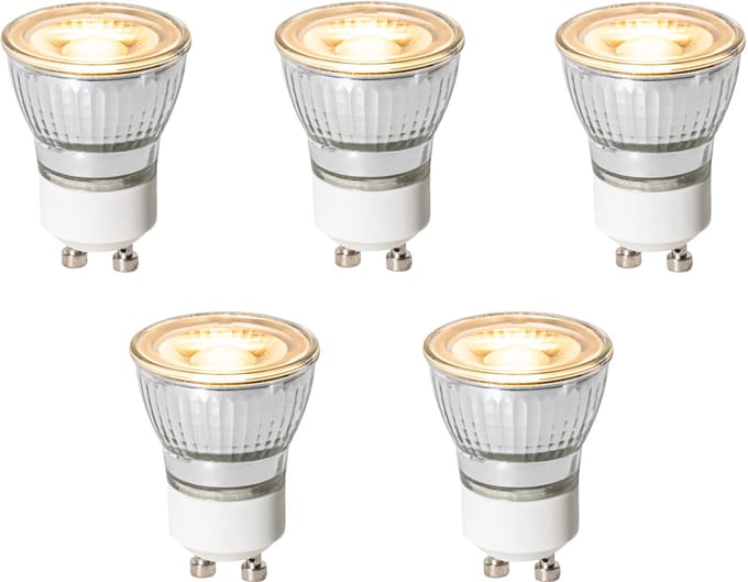 LUEDD Set van 5 GU10 3-staps dimbaar LED lampen 35mm 4W 220 lm 2700K