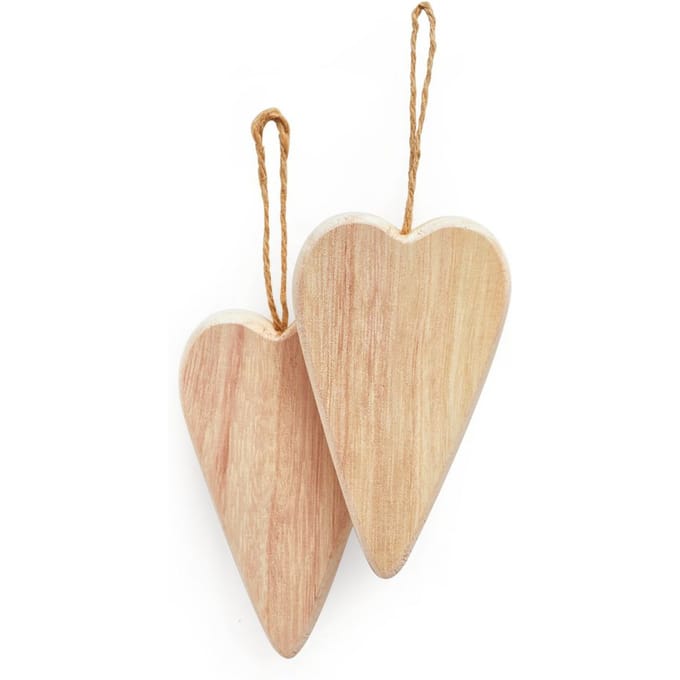 VBS Houten decoratieve hanger "Hart", 2 stuks