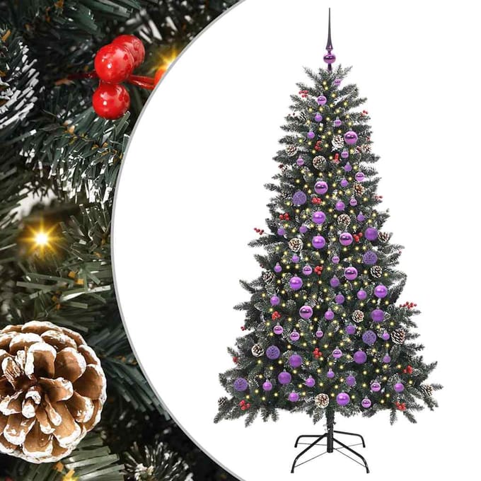 vidaXL - Kunstkerstboom - Groen - 180 - cm - PVC - en - Plastic - en - Staal
