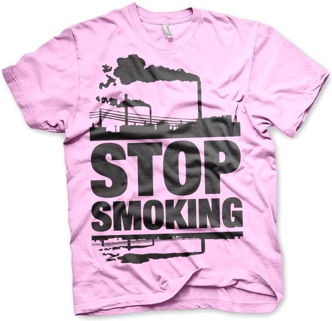 Hybris T-shirt 'Stop Smoking' - roze