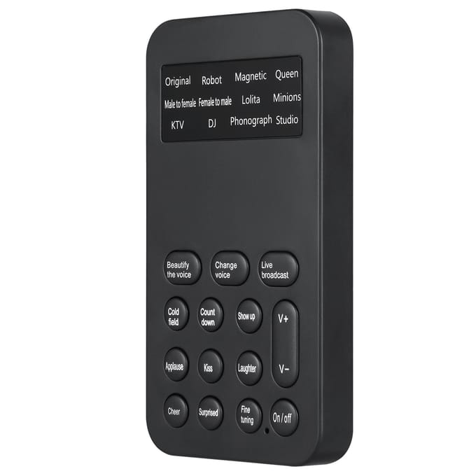 Mini Voice Changer Geluidseffecten Machine Audiokaart Geluidswisselaar Plug & Play 8 geluidseffecten voor zwart