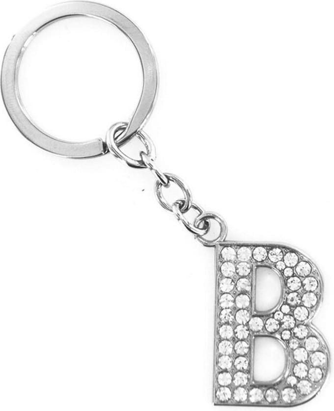 Sleutelhanger Diamant Letter - B