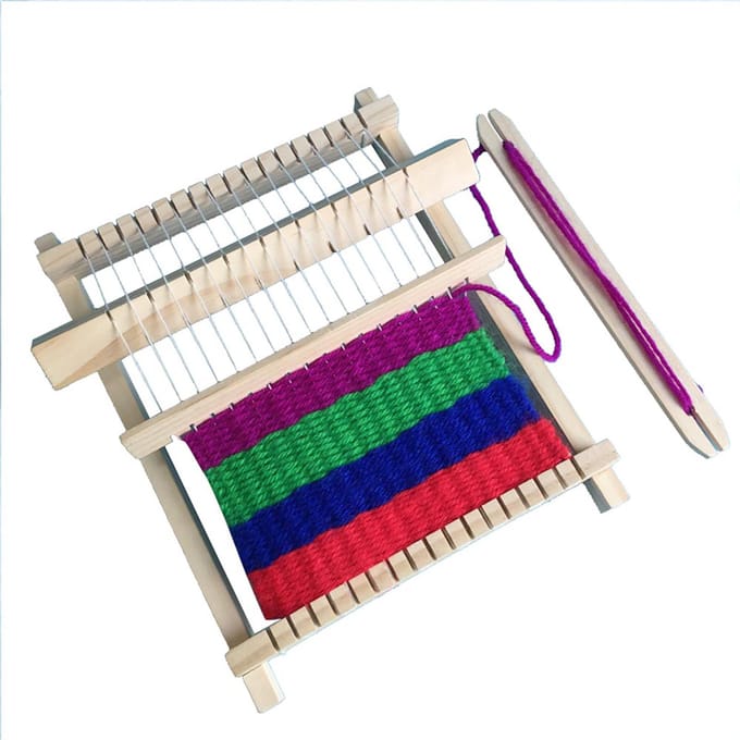 DIY Hand Breimachine Houten Weefgetouw Speelgoed Kinderen Weefmachine Educatief Speelgoed beige