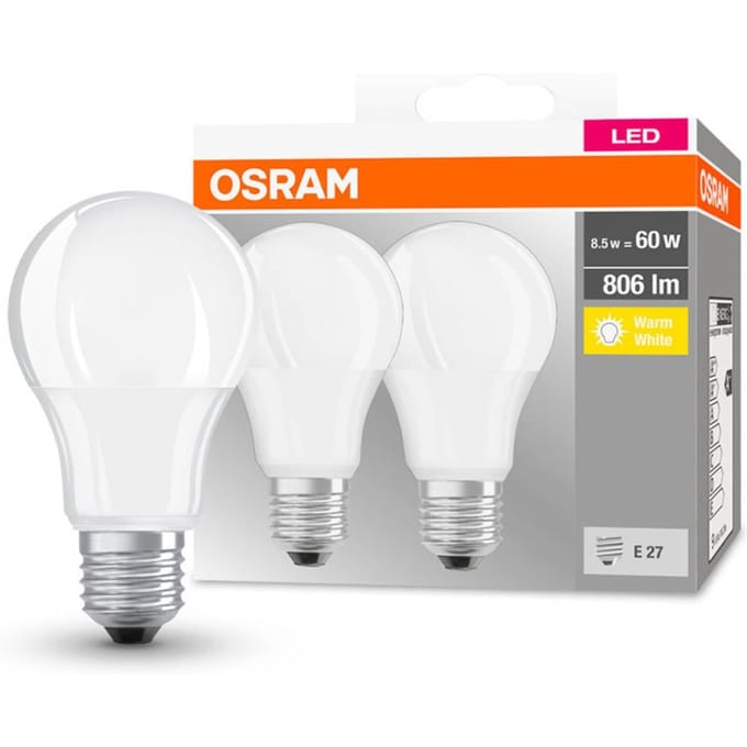OSRAM LED lamp Classic E27 8W 2.700K 806lm 2 stuks