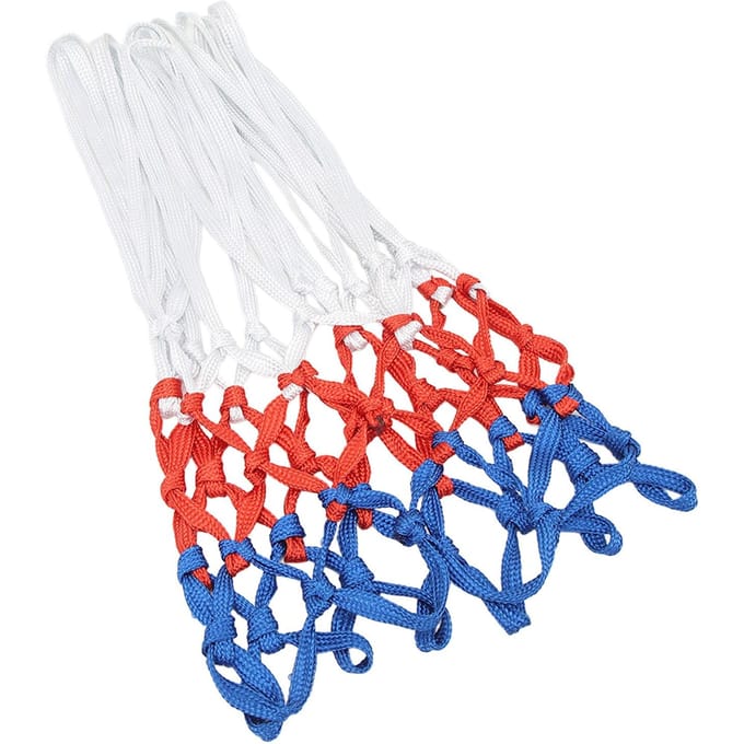 2 stuks Heavy Duty Basketbalnet Vervanging Wit Rood Blauw Kleur Splicing Basketbalring Net white