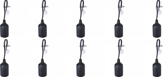 Verhuisfitting E27 met kroonsteen - Set van 10 E27 lampfittingen max. 60W - Lamphouder - Fittingen - Fitting lamp
