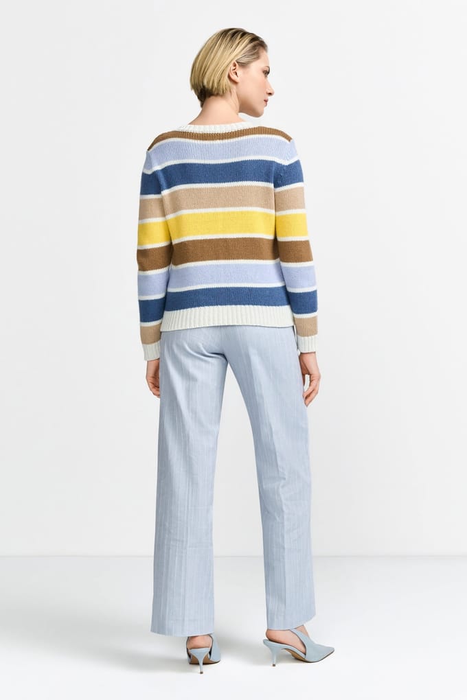Rich & Royal Multicoloured Stripe Crew Recycled Original Taglia: L | Maglioni a maglia Outlet | Donna