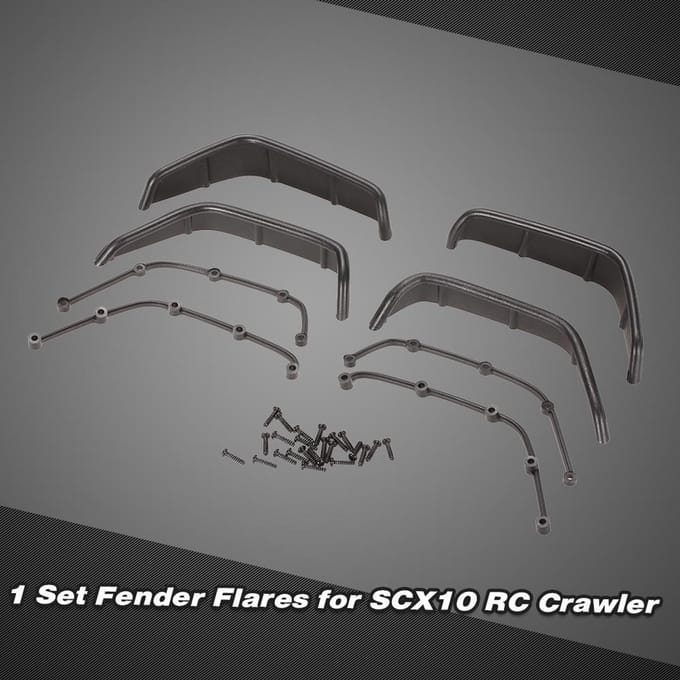 1 Set RC Crawler Spatbordverbreders voor 1:10 Axial SCX10 RC4WD D90 D110 Onderdelen zwart