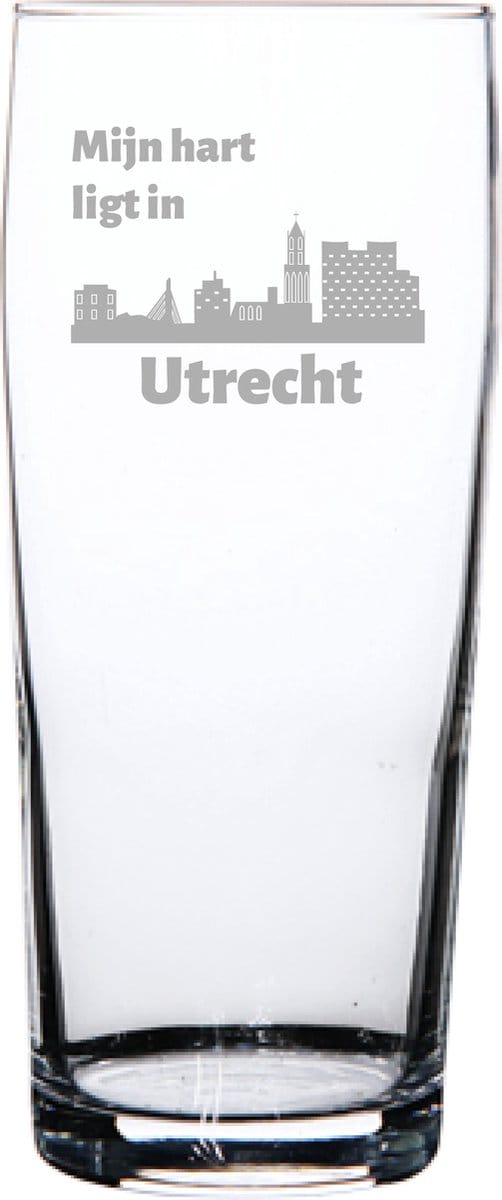 Gegraveerde bierfluitje 19cl Utrecht