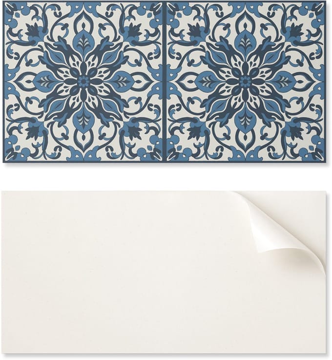 Zelfklevend PVC-eetkamerpaneel met afbeelding, 120x60 cm, bloemenpatroon met bladeren