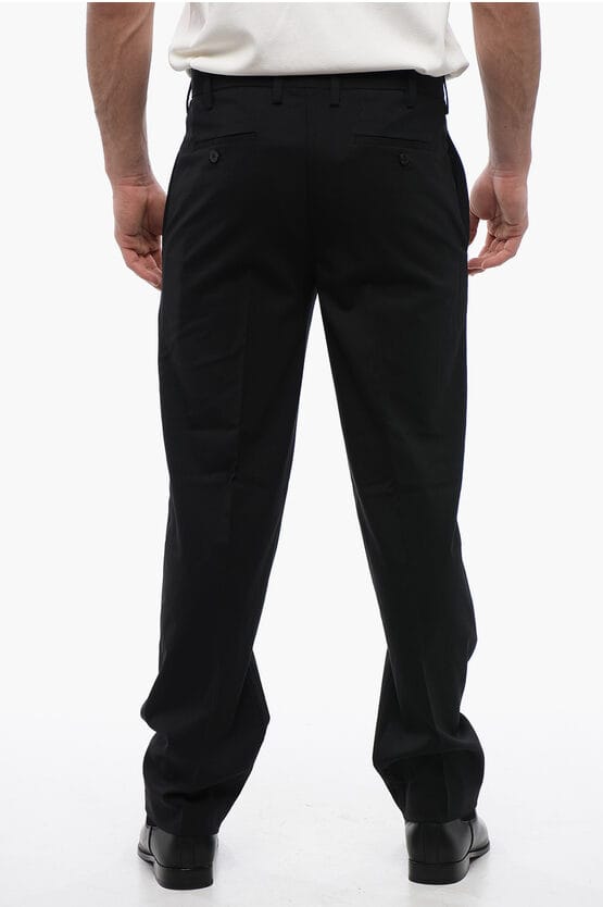 Slim Fit Chino-broek van wolmix TAPE in zwart