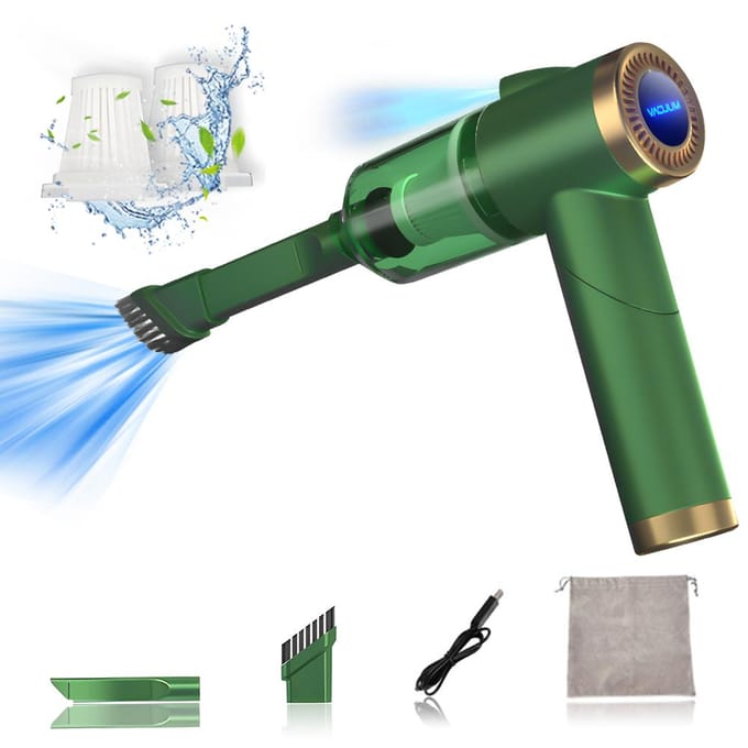 Aspirateur portatif sans fil pour voiture/maison, pliable à 90 degrés blanc