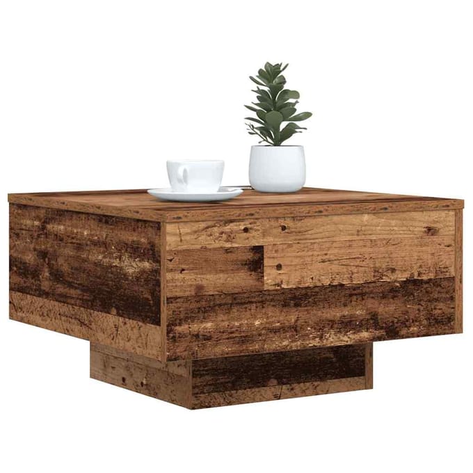 vidaXL - Oud - hout - 55 - x - 55 - x - 31 - cm - Bewerkt - hout