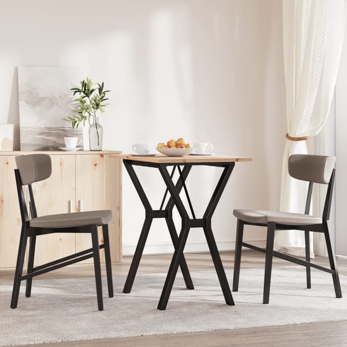 vidaXL - Eettafel - Y-frame - 80x50x75 - cm - massief - grenenhout - en - staal